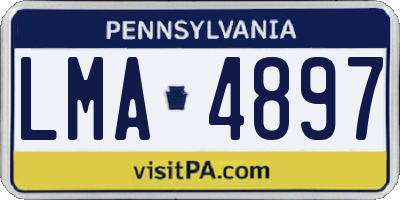 PA license plate LMA4897