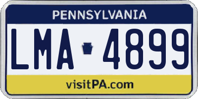 PA license plate LMA4899