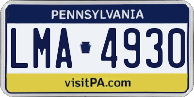 PA license plate LMA4930