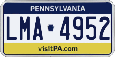 PA license plate LMA4952