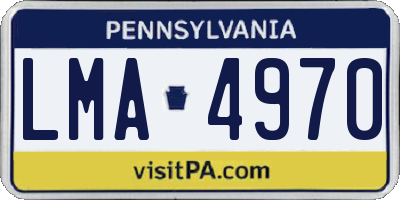 PA license plate LMA4970