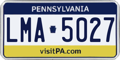 PA license plate LMA5027