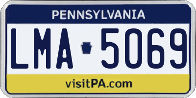 PA license plate LMA5069