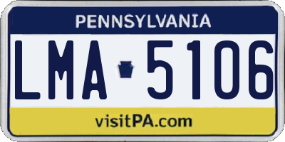 PA license plate LMA5106