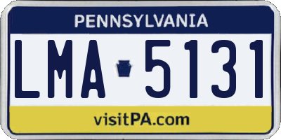 PA license plate LMA5131