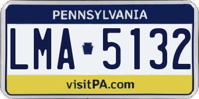 PA license plate LMA5132