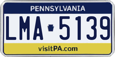 PA license plate LMA5139