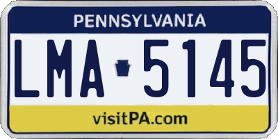 PA license plate LMA5145