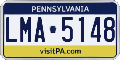 PA license plate LMA5148