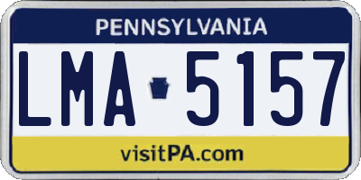 PA license plate LMA5157