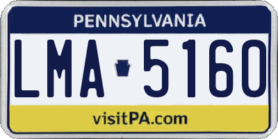 PA license plate LMA5160