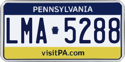 PA license plate LMA5288