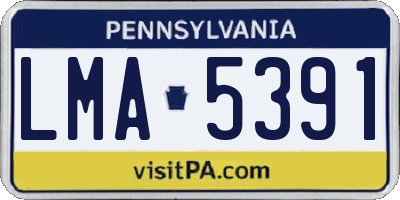 PA license plate LMA5391