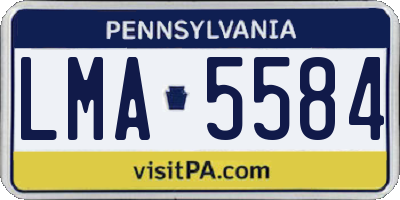PA license plate LMA5584