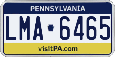 PA license plate LMA6465