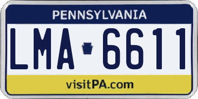 PA license plate LMA6611