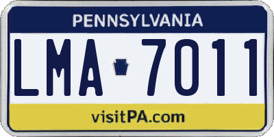 PA license plate LMA7011