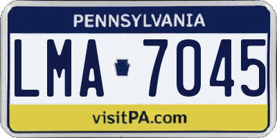 PA license plate LMA7045
