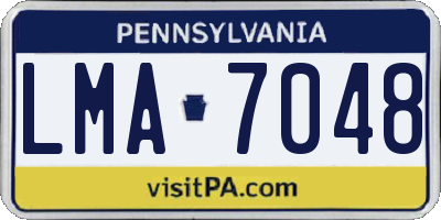 PA license plate LMA7048