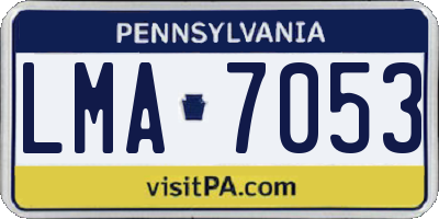 PA license plate LMA7053