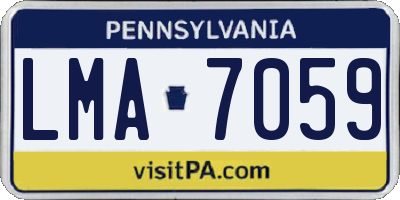 PA license plate LMA7059
