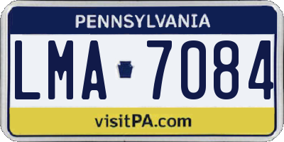 PA license plate LMA7084