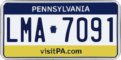 PA license plate LMA7091