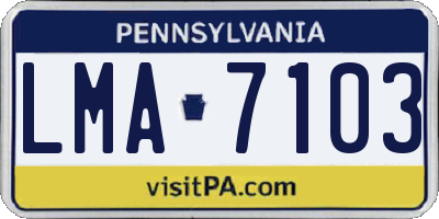 PA license plate LMA7103