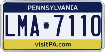 PA license plate LMA7110