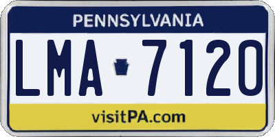 PA license plate LMA7120