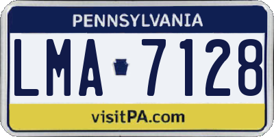 PA license plate LMA7128