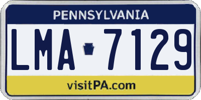 PA license plate LMA7129