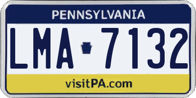 PA license plate LMA7132