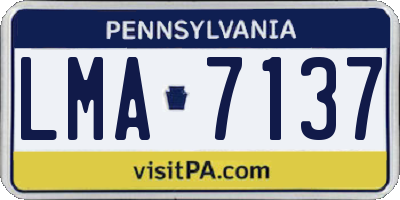 PA license plate LMA7137
