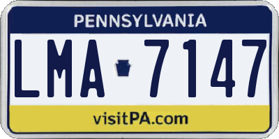 PA license plate LMA7147
