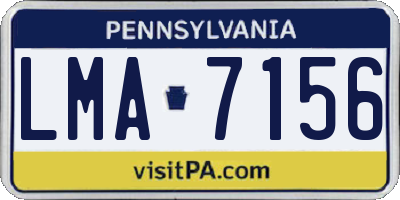 PA license plate LMA7156