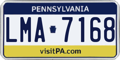 PA license plate LMA7168