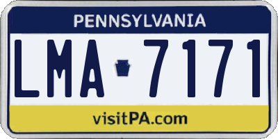 PA license plate LMA7171