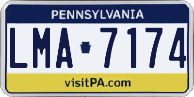 PA license plate LMA7174