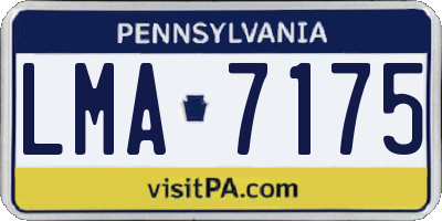 PA license plate LMA7175