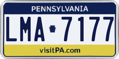 PA license plate LMA7177