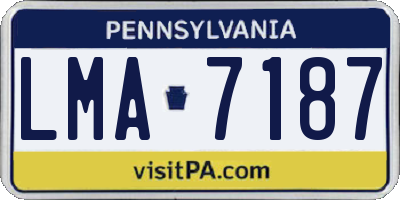 PA license plate LMA7187
