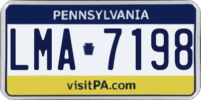 PA license plate LMA7198