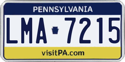PA license plate LMA7215