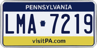 PA license plate LMA7219