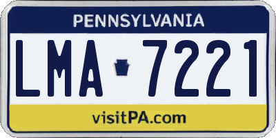 PA license plate LMA7221