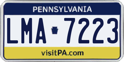 PA license plate LMA7223