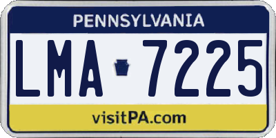 PA license plate LMA7225