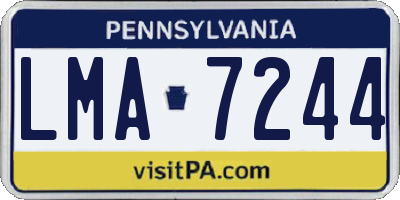 PA license plate LMA7244