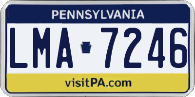 PA license plate LMA7246